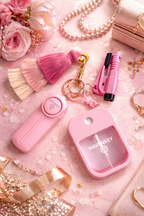 Personal Safety Keychain Set with Tassel - Pink